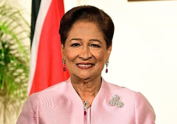 Kamla Persad-Bissessar, Première ministre de Trinité-et-Tobago, lors d’une discussion sur Haïti