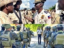 Le Commandant en Chef Paraison en visite à la base de l’UTAG à Pétion-Ville pour soutenir les unités spécialisées de la PNH.