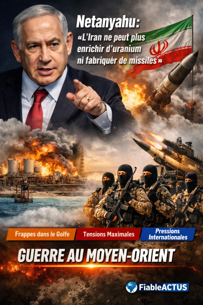 Benjamin Netanyahu affirme que l’Iran ne peut plus enrichir d’uranium ni produire de missiles balistiques dans le contexte de la guerre au Moyen-Orient